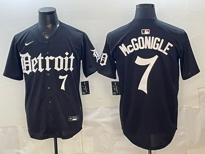 Men Detroit Tigers #7 McGonigle black Game Nike MLB Jersey 0402004->detroit tigers->MLB Jersey